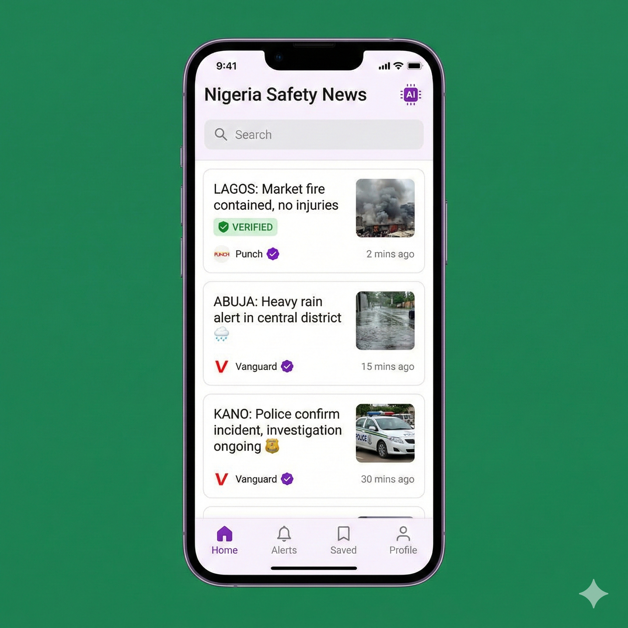 Nigeria safety news aggregation feed