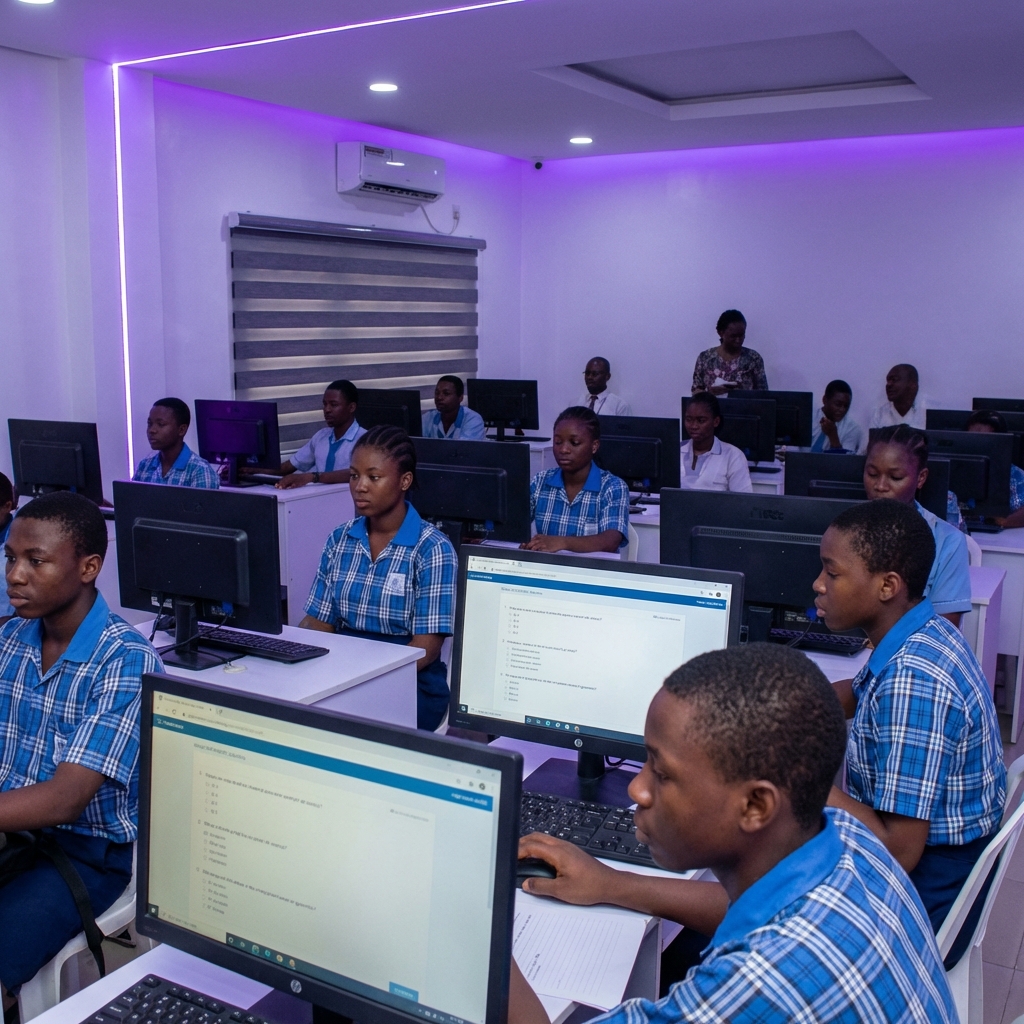 Nigerian students taking CBT examination
